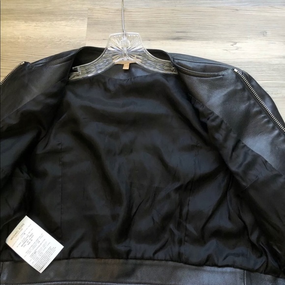 Michael Kors Collection Cropped Leather Jacket - Picture 9 of 11